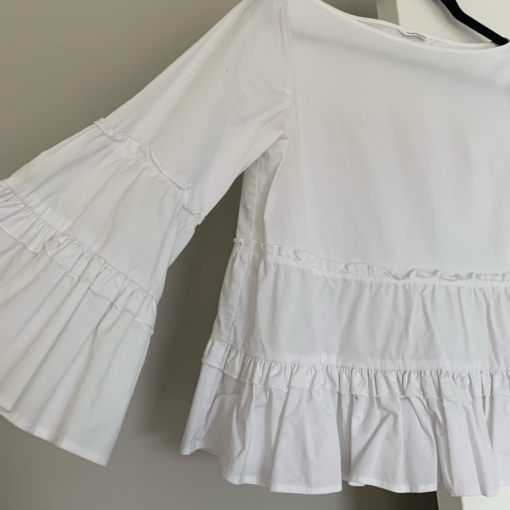 Club Monaco White Cotton Blouse